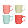 BREAKFAST MUG HANDLE ASRT 4 BRIGHT COLORS  420ML