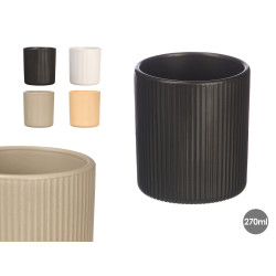 VERRE RAYE ASSORT 4 CLR NEUTRES 270ML