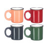 90 ML COFFEE CUP HANDLE BLACK RIM ASRT 4 COLORS