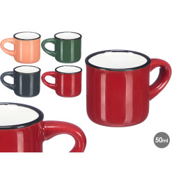 CHAVENA CAFE 50 ML PEGA REBORDO PRETO SORT 4 COR E