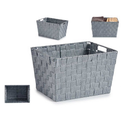 CONIC FABRIC BOX RECT WITH HANDLES BIG GREY