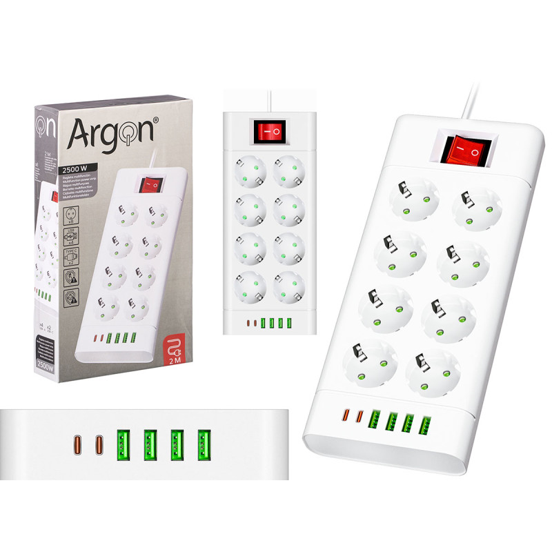 REGUA MULTIFUNCOES 8 6 TOMADA INTERRUPTOR 2500W BR