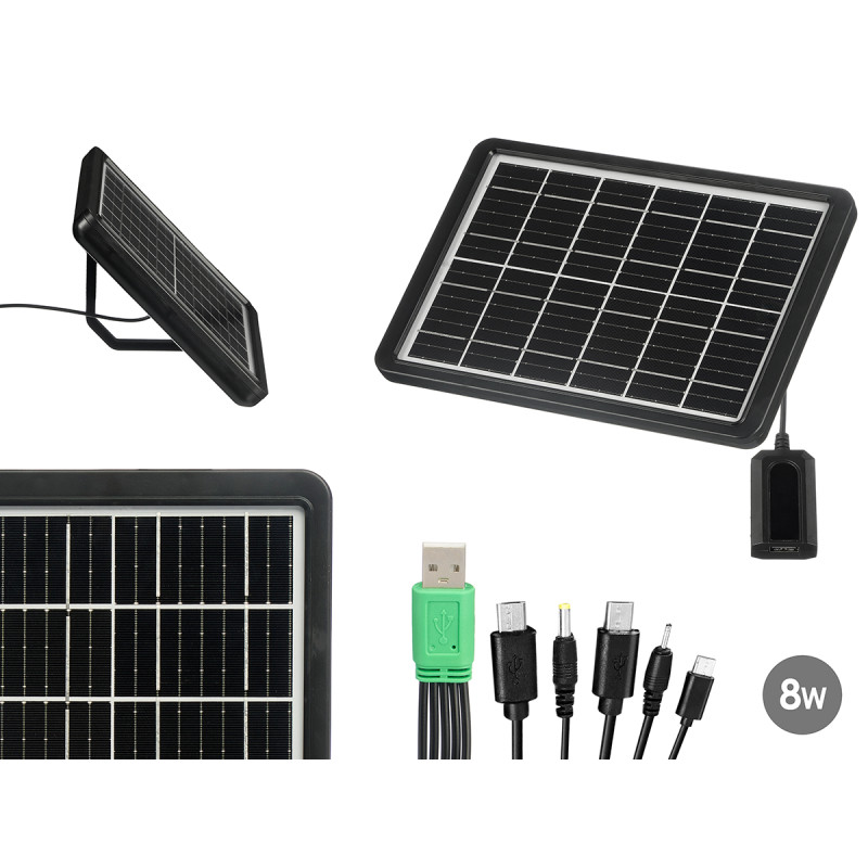 PLACA SOLAR PORTATIL 8W USB
