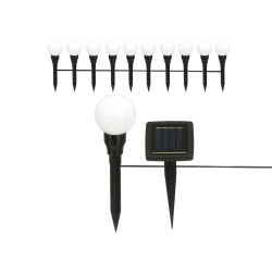 GUIRLANDE SOLAIRE 10 BOULES 5CM LUMIÈRE FROIDE