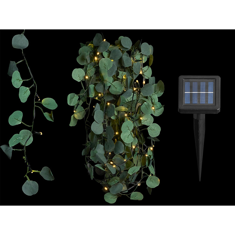 CORTINA SOLAR 80 LEDS EUCALIPTO LUZ CALIDA