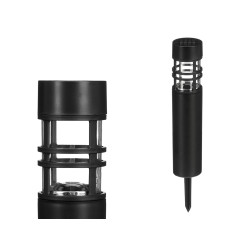 SOLAR BOLLARD LIGHT BLACK CYLINDER
