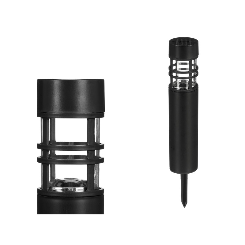 SOLAR BOLLARD LIGHT BLACK CYLINDER