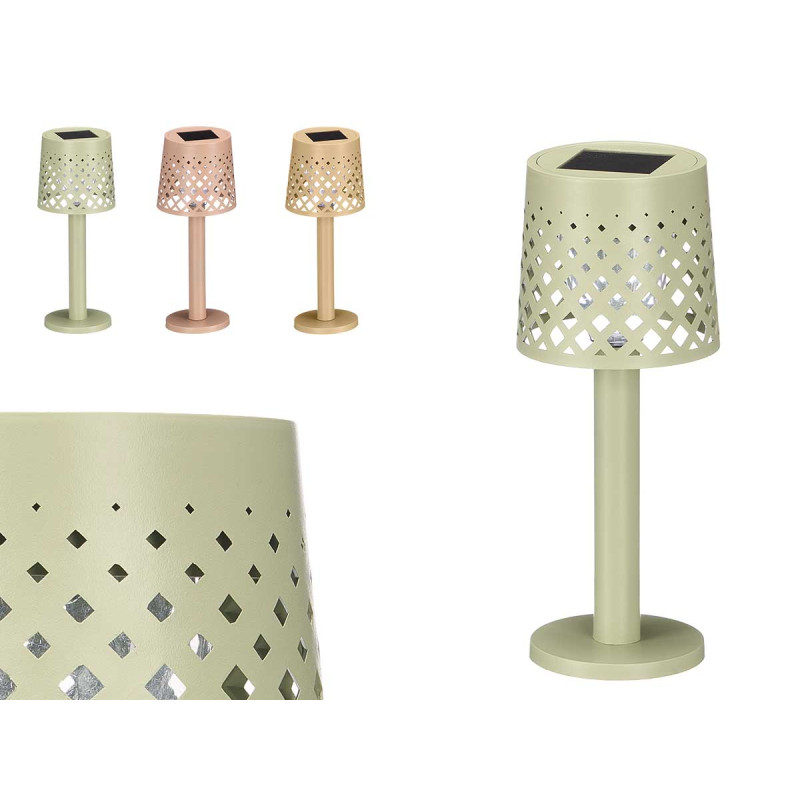 SOLAR LAMP WITH BASE ASSORTED 3 COLORS