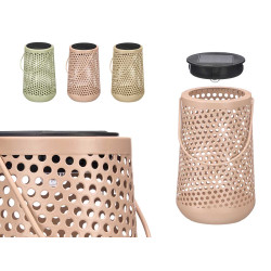 CONICAL SOLAR LANTERN WITH DOTTED PATTERN ASSORTED