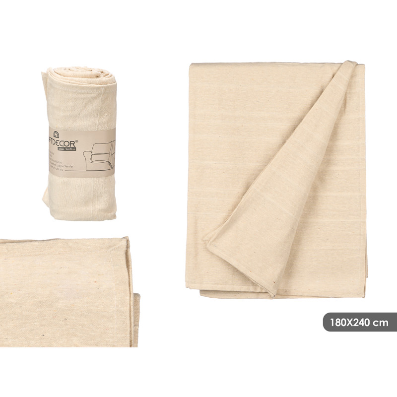 MULTIUSAGES EVER RAYURES BEIGE 180X240CM