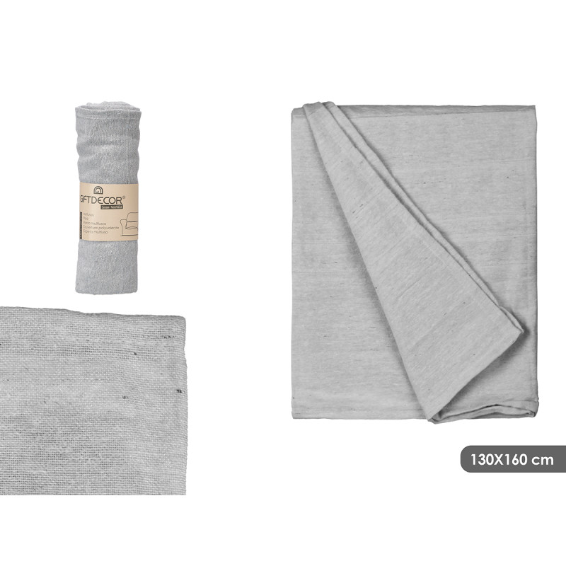 MULTIUSOS RAYAS RELIEVE GRIS 130X160CM