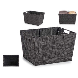 FABRIC CONIC BOX RECT WITH HANDLES BIG BLACK