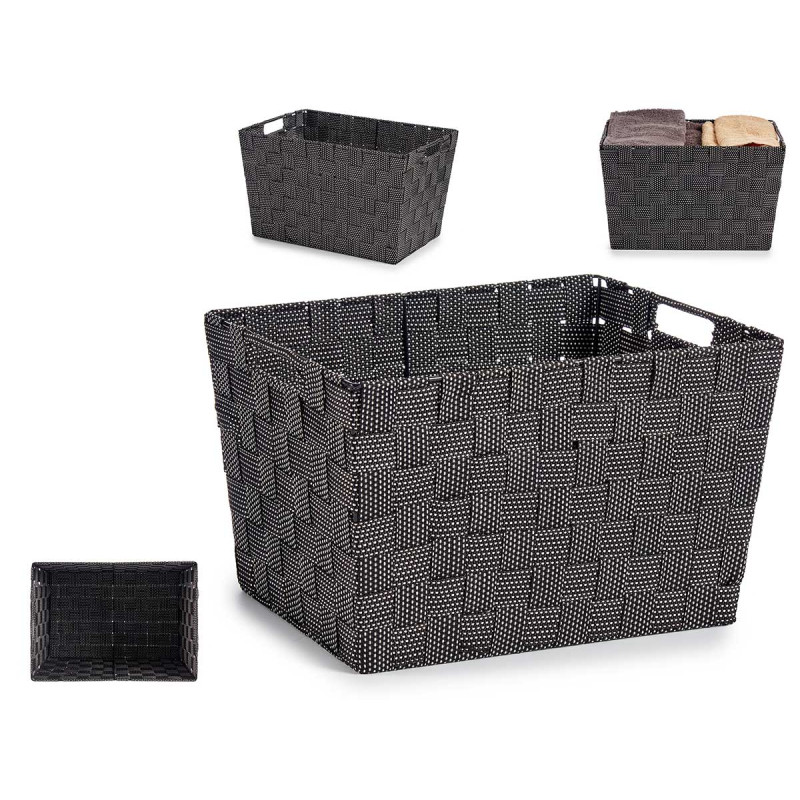 FABRIC CONIC BOX RECT WITH HANDLES BIG BLACK