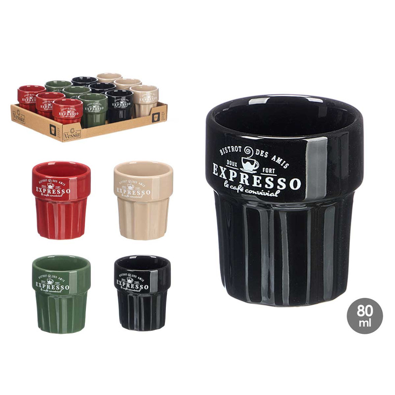 CHÁVENA DE CAFÉ EXPRESSO 80ML SORT 4 CORES