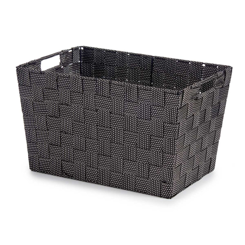FABRIC CONIC BOX RECT WITH HANDLES BIG BLACK