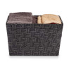 FABRIC CONIC BOX RECT WITH HANDLES BIG BLACK