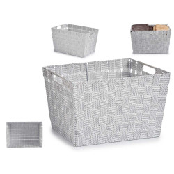 FABRIC CONIC BOX RECT WITH HANDLES BIG WHITE