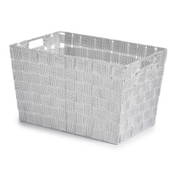 FABRIC CONIC BOX RECT WITH HANDLES BIG WHITE