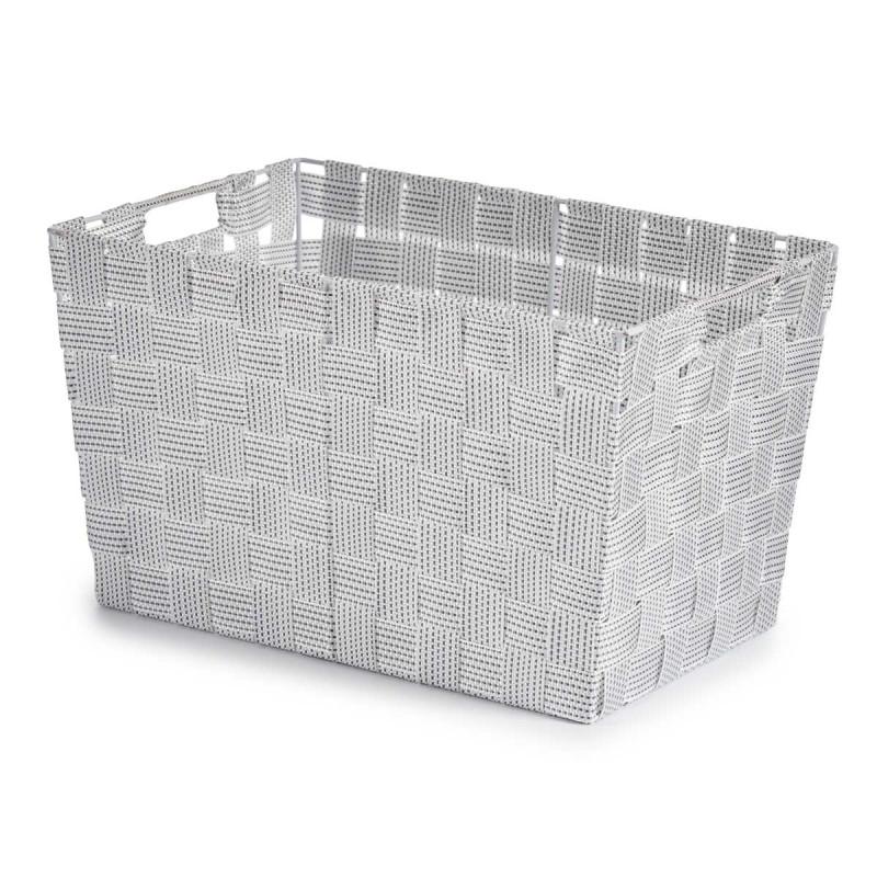 FABRIC CONIC BOX RECT WITH HANDLES BIG WHITE