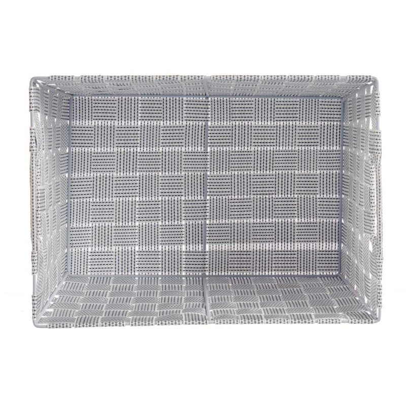FABRIC CONIC BOX RECT WITH HANDLES BIG WHITE