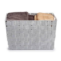FABRIC CONIC BOX RECT WITH HANDLES BIG WHITE