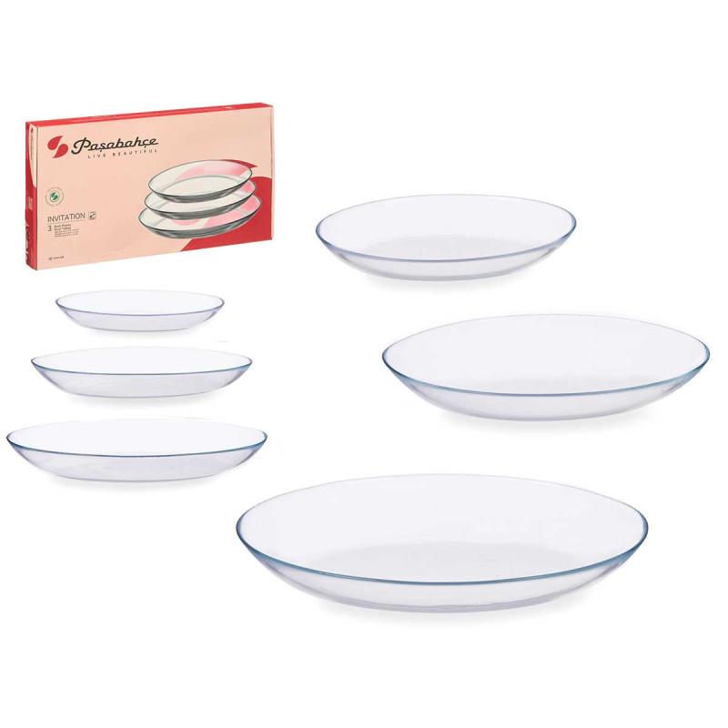 SET 3 ASSIETTES OVAL INVITATION 21CM + 25CM + 29CM