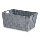 FABRIC CONIC BOX RECT WITH HANDLES MED GREY