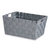 FABRIC CONIC BOX RECT WITH HANDLES MED GREY