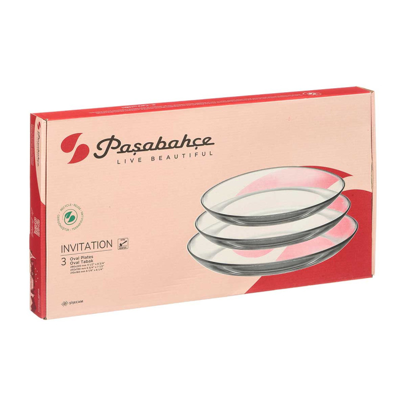 SET 3 PLATOS OVAL INVITATION 21CM + 25CM + 29CM SET 3 PLATOS OVAL INVITATION 21CM + 25CM + 29CM