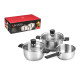 BATTERIA DA CUCINA 5 PEZZI IN ACCIAIO