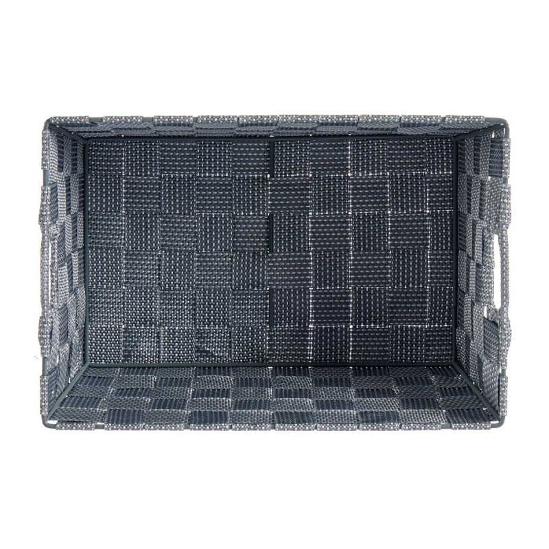 FABRIC CONIC BOX RECT WITH HANDLES MED GREY