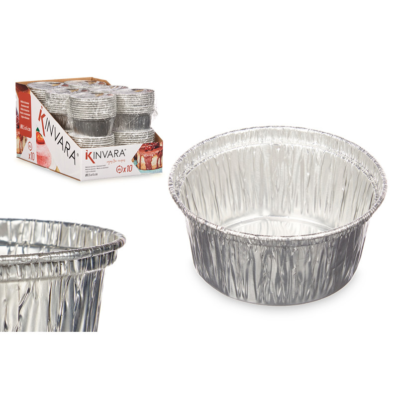 SET 10 TORTIERE FLAN ALLUMINIO ROTONDO