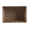 FABRIC CONIC BOX RECT WITH HANDLES MED NATUR