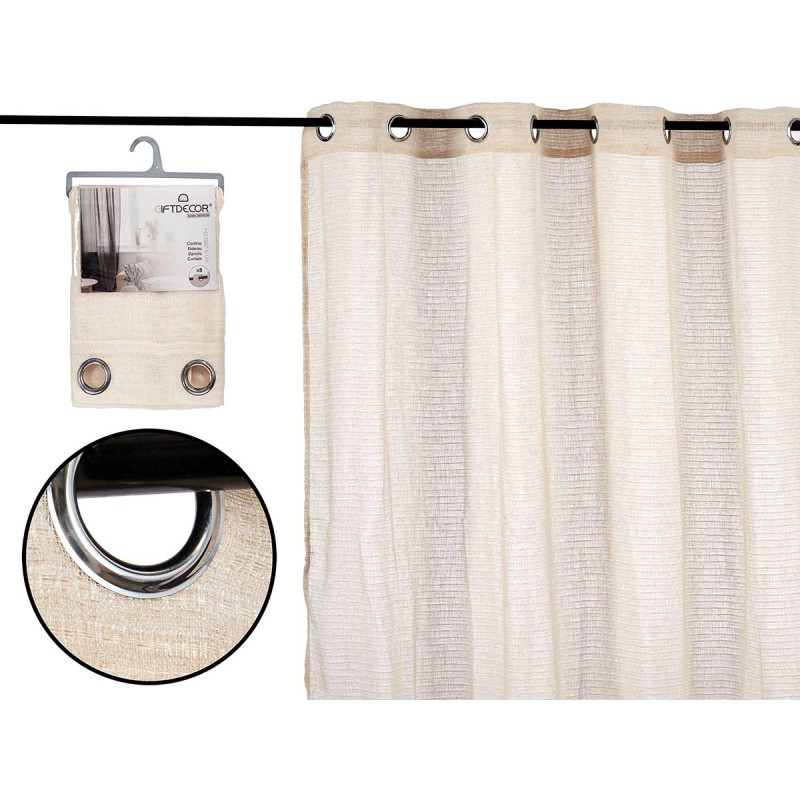 RIDEAU DENTELLE BEIGE 140X260 CM