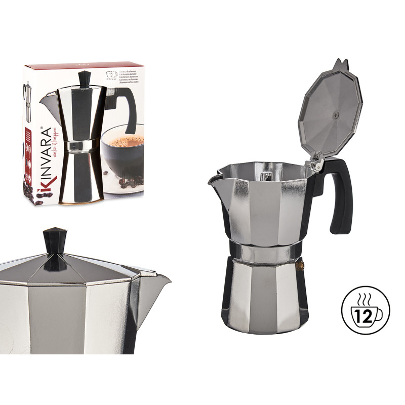 CAFETIERE ALUMINIUM 12 TASSES AVEC ANSE 