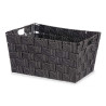 FABRIC CONIC BOX RECT WITH HANDLES MED BLACK