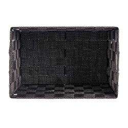 FABRIC CONIC BOX RECT WITH HANDLES MED BLACK