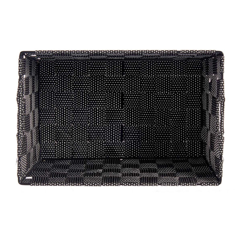 FABRIC CONIC BOX RECT WITH HANDLES MED BLACK