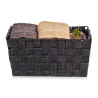 FABRIC CONIC BOX RECT WITH HANDLES MED BLACK