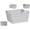 FABRIC CONIC BOX RECT WITH HANDLES MED WHITE