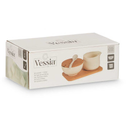 SET ZUCCHERIERA E LATTIERA CERAMICA E BAMBÙ