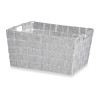 FABRIC CONIC BOX RECT WITH HANDLES MED WHITE