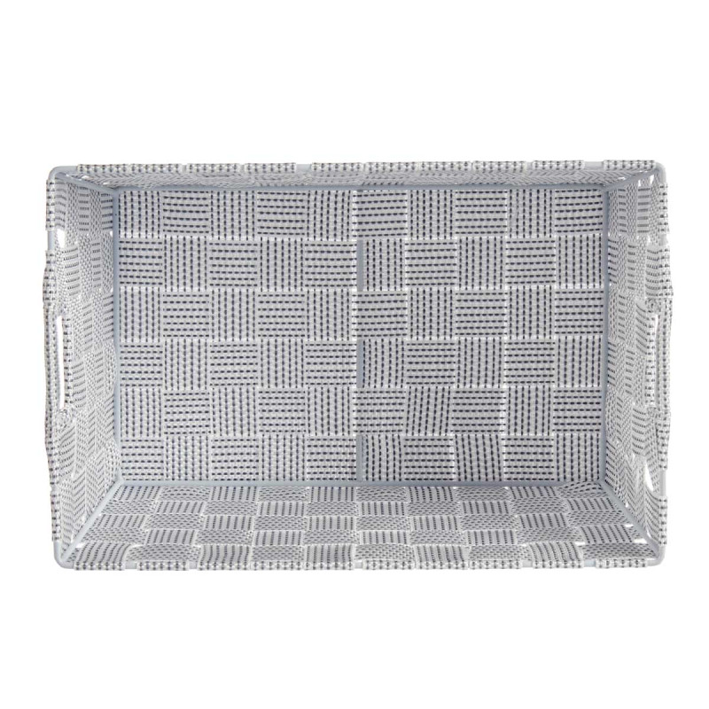 FABRIC CONIC BOX RECT WITH HANDLES MED WHITE