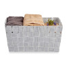 FABRIC CONIC BOX RECT WITH HANDLES MED WHITE