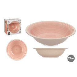 STONEWARE SOUP PLATE PINK 21CM