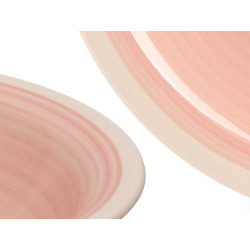 PLATO HONDO GRES ROSA BORDE 21CM