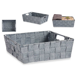 CESTA RECTANGULAR 23CM CINZA