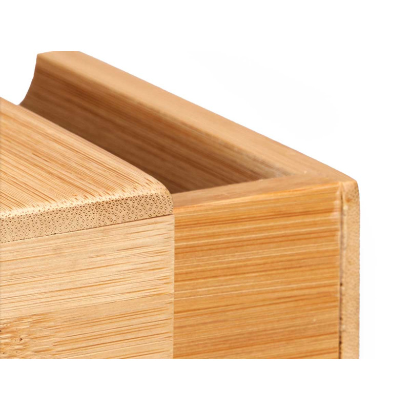 CAIXA BAMBU QUADRADA COM GAVETA