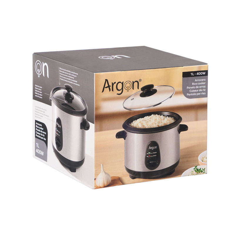 CUISEUR DE RIZ ÉLECTRIQUE ACIER 1L 400W CUISEUR DE RIZ ÉLECTRIQUE ACIER 1L 400W