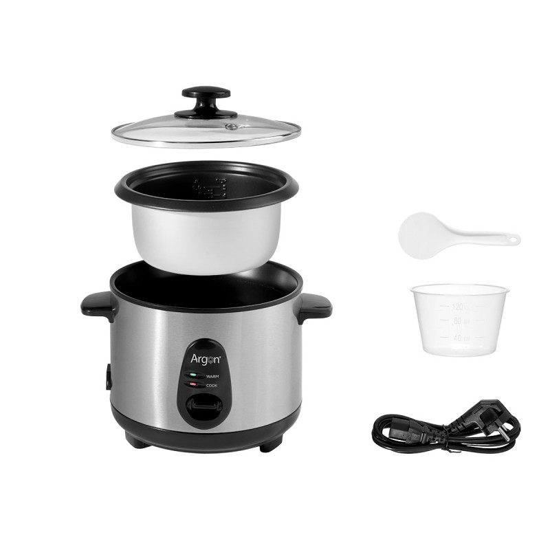 CUISEUR DE RIZ ÉLECTRIQUE ACIER 1L 400W CUISEUR DE RIZ ÉLECTRIQUE ACIER 1L 400W